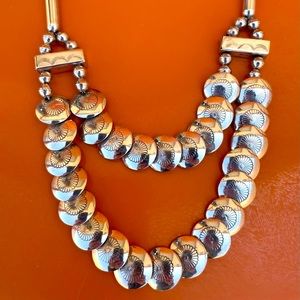 Ina J Nez Handmade & Stamped Pillow & Barrel Bead Necklace